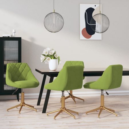 Bild på vidaXL Snurrbara matstolar 4 st ljusgrön sammet