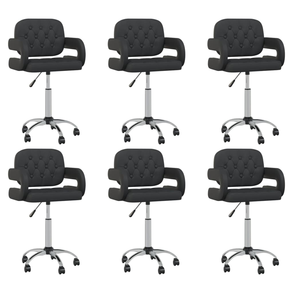 8720286757055_a_en_hd_1 Bild på vidaXL Snurrbara matstolar 6 st svart konstläder