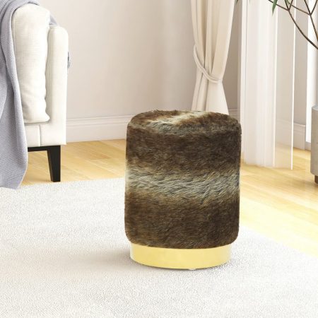 Bild på vidaXL Rund pall blandade färger plysch