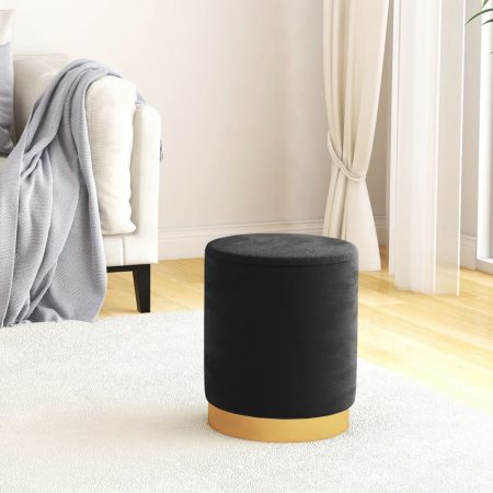 Bild på vidaXL Rund förvaringspall svart sammet