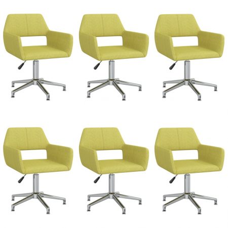 Bild på vidaXL Snurrbara matstolar 6 st grön tyg