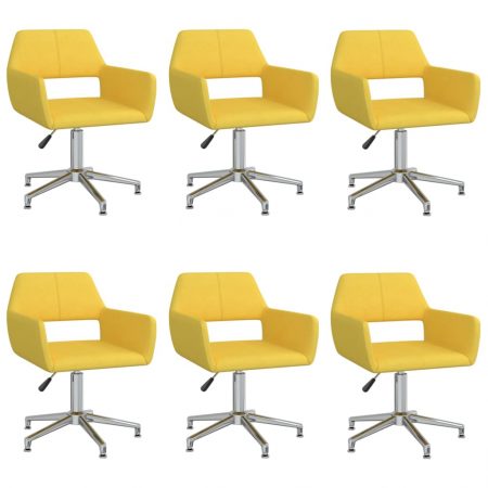 Bild på vidaXL Snurrbara matstolar 6 st gul tyg