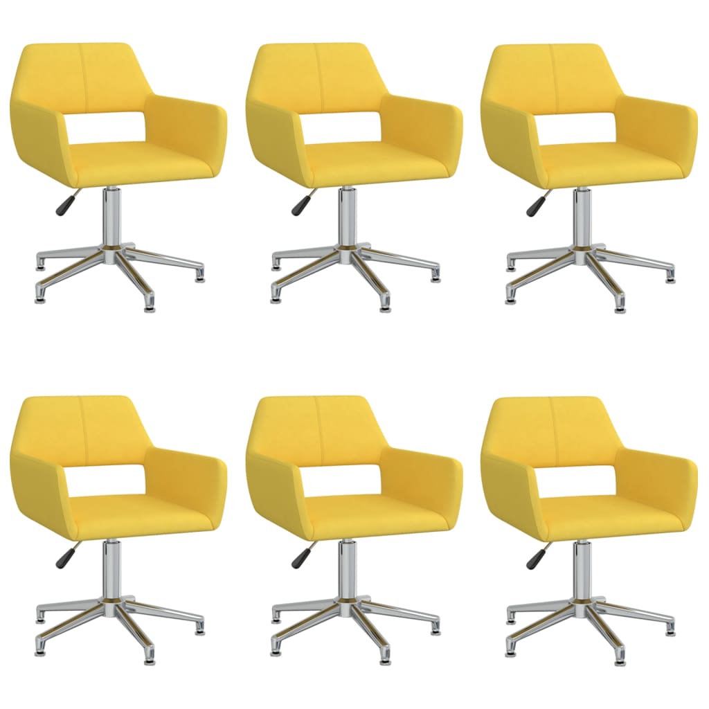 8720286776766_a_en_hd_1 Bild på vidaXL Snurrbara matstolar 6 st gul tyg