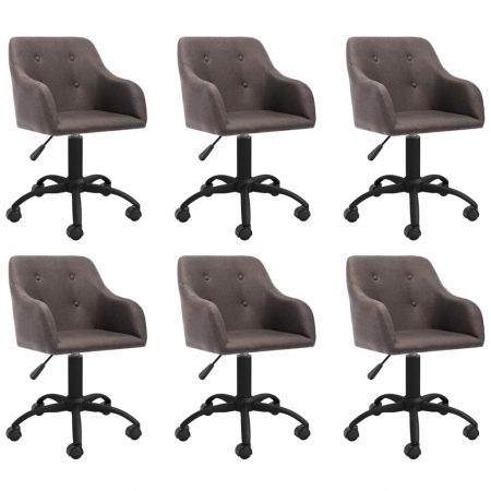 Bild på vidaXL Snurrbara matstolar 6 st taupe tyg