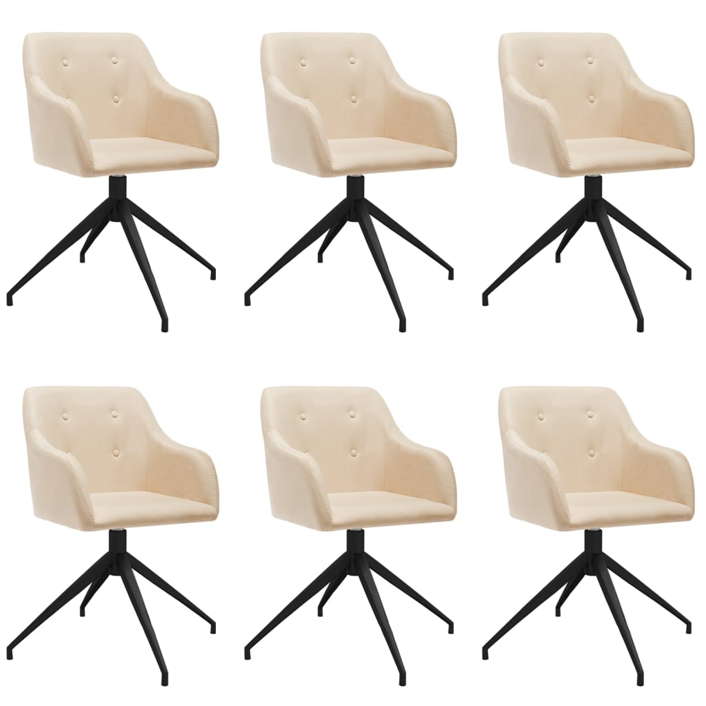 8720286777794_a_en_hd_1 Bild på vidaXL Snurrbara matstolar 6 st gräddvit tyg