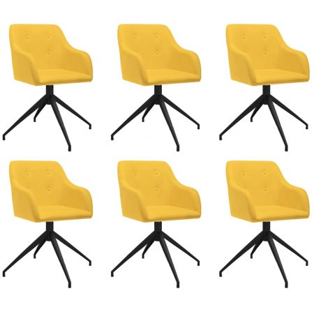 Bild på vidaXL Snurrbara matstolar 6 st gul tyg