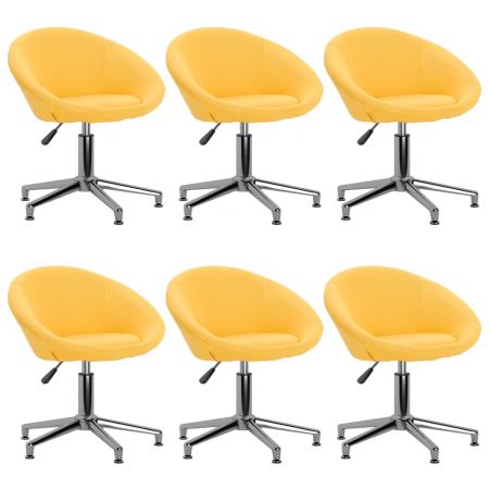Bild på vidaXL Snurrbara matstolar 6 st gul tyg