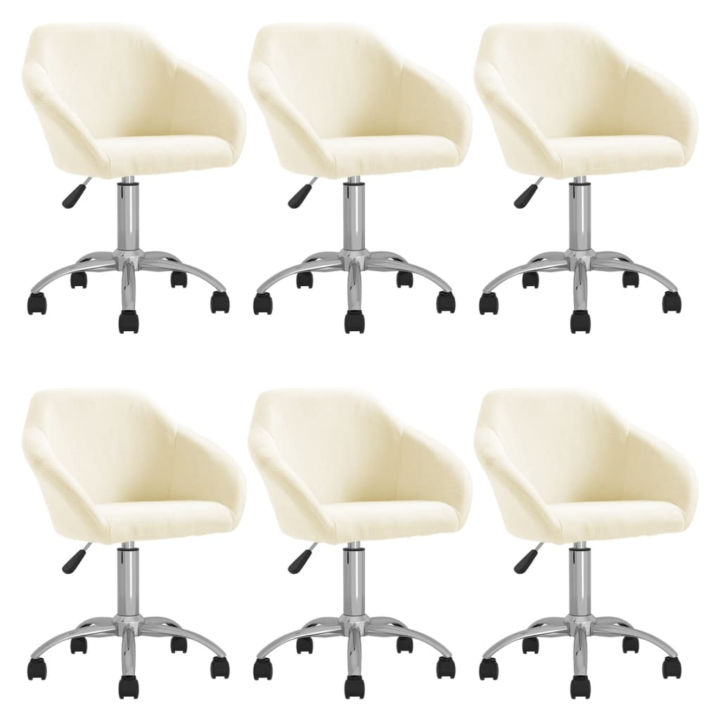 8720286778722_a_en_hd_1 Bild på vidaXL Snurrbara matstolar 6 st gräddvit tyg
