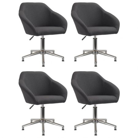 Bild på vidaXL Snurrbara matstolar 4 st mörkgrå tyg
