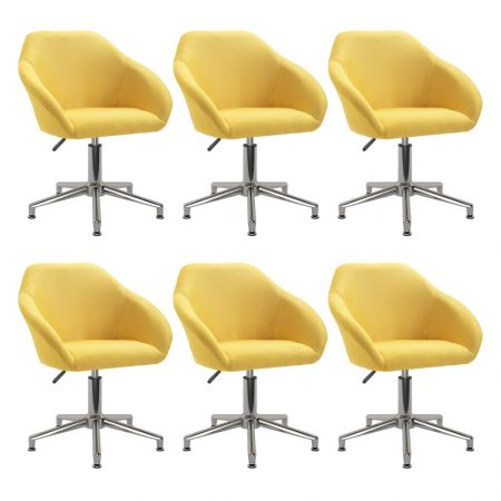 Bild på vidaXL Snurrbara matstolar 6 st gul tyg