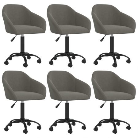 Bild på vidaXL Snurrbara matstolar 6 st mörkgrå sammet