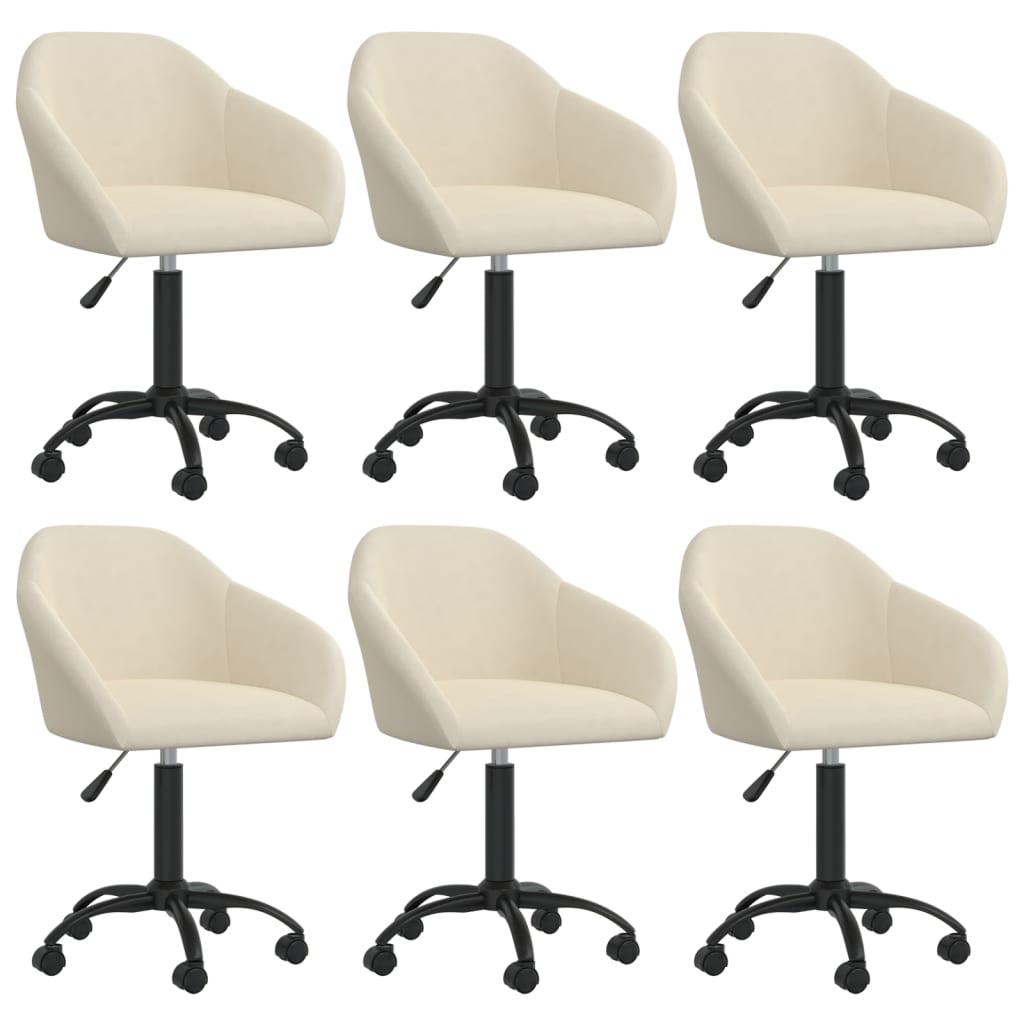 8720286779507_a_en_hd_1 Bild på vidaXL Snurrbara matstolar 6 st gräddvit sammet