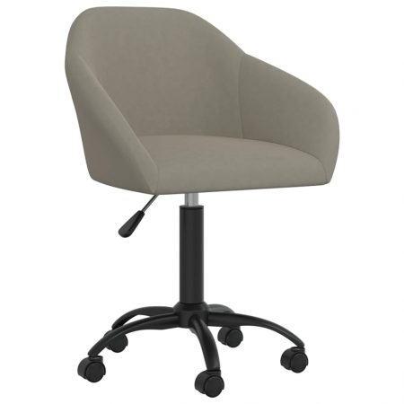 Bild på vidaXL Snurrbar kontorsstol ljusgrå sammet