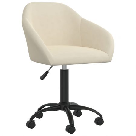 Bild på vidaXL Snurrbar kontorsstol gräddvit sammet