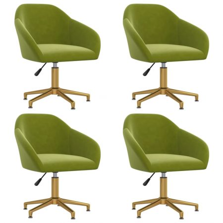 Bild på vidaXL Snurrbara matstolar 4 st ljusgrön sammet