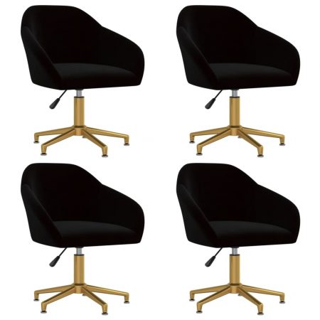 Bild på vidaXL Snurrbara matstolar 4 st svart sammet