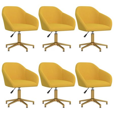 Bild på vidaXL Snurrbara matstolar 6 st gul sammet