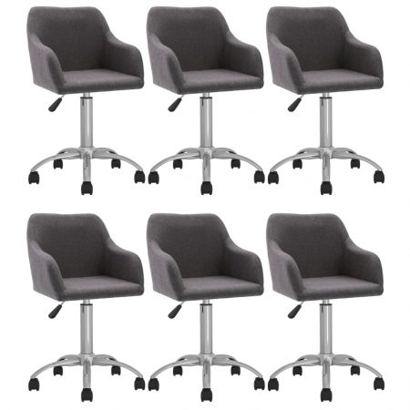 Bild på vidaXL Snurrbara matstolar 6 st taupe tyg