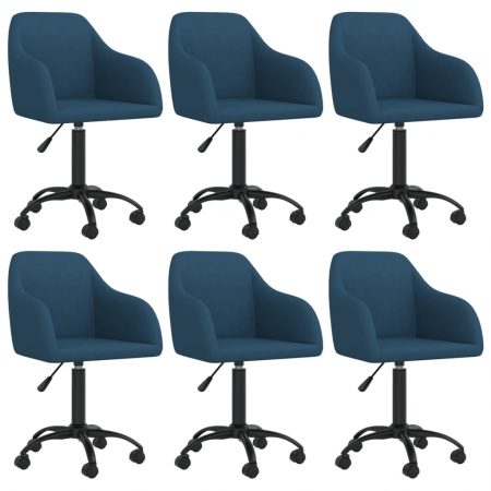 Bild på vidaXL Snurrbara matstolar 6 st blå sammet