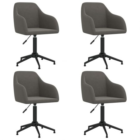 Bild på vidaXL Snurrbara matstolar 4 st mörkgrå sammet