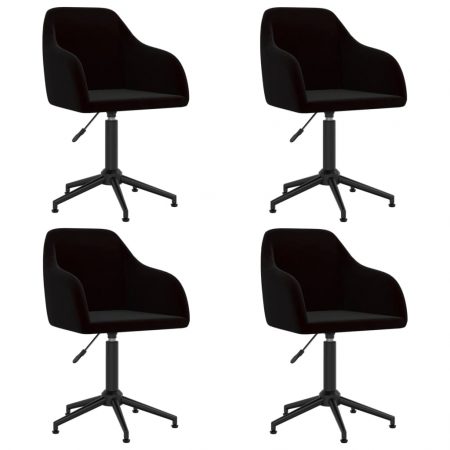 Bild på vidaXL Snurrbara matstolar 4 st svart sammet
