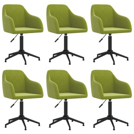 Bild på vidaXL Snurrbara matstolar 6 st ljusgrön sammet