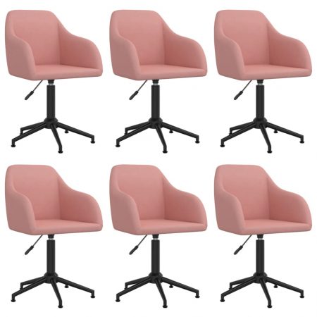 Bild på vidaXL Snurrbara matstolar 6 st rosa sammet
