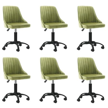 Bild på vidaXL Snurrbara matstolar 6 st ljusgrön sammet