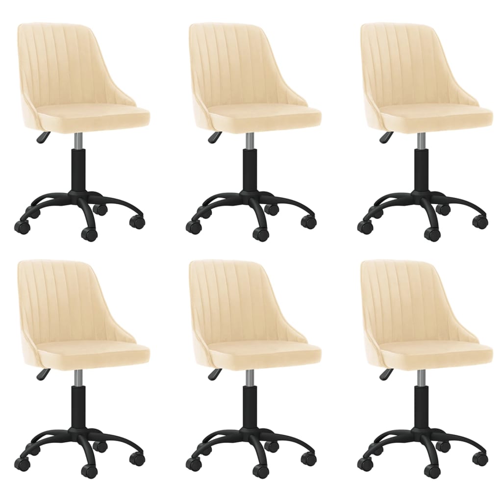 8720286782828_a_en_hd_1 Bild på vidaXL Snurrbara matstolar 6 st gräddvit sammet