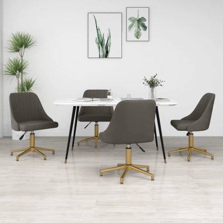 Bild på vidaXL Snurrbara matstolar 4 st mörkgrå sammet