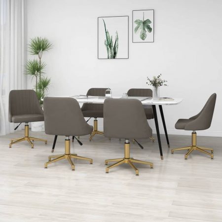 Bild på vidaXL Snurrbara matstolar 6 st ljusgrå sammet