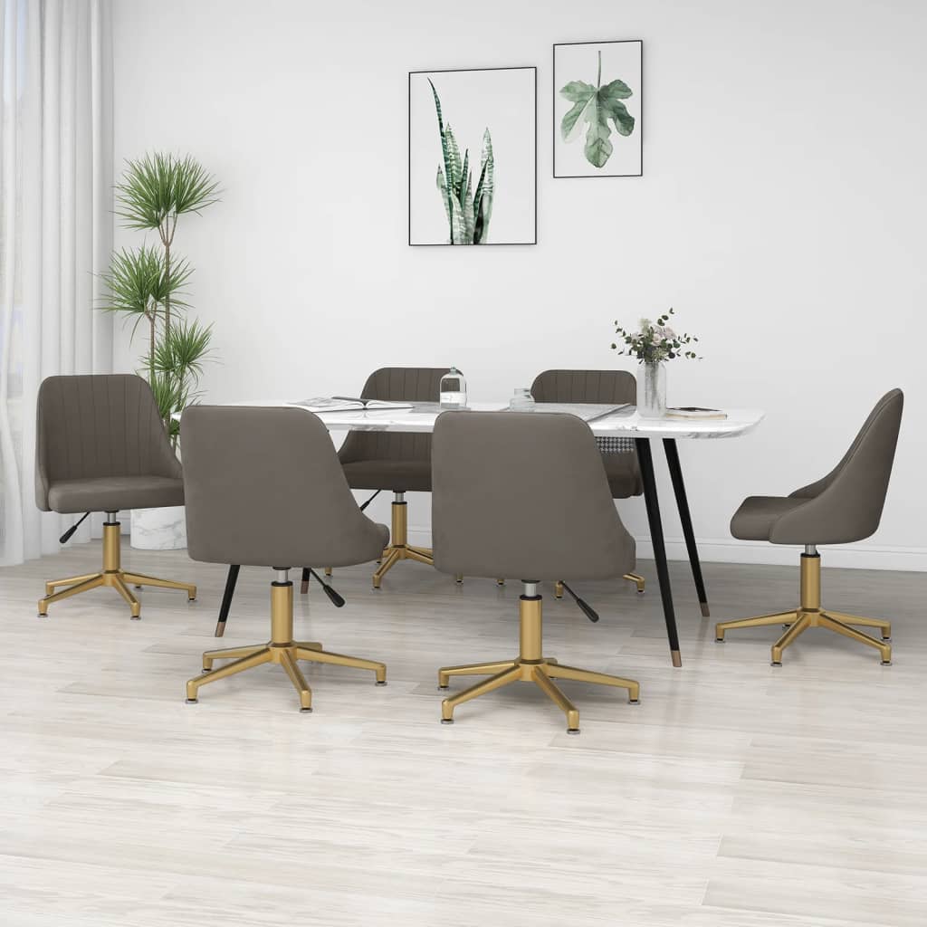 8720286783610_m_en_hd_1 Bild på vidaXL Snurrbara matstolar 6 st ljusgrå sammet