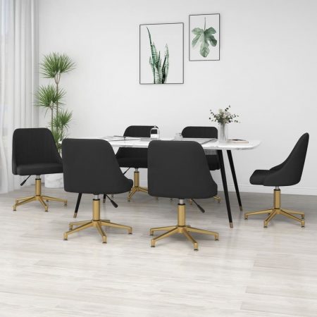 Bild på vidaXL Snurrbara matstolar 6 st svart sammet