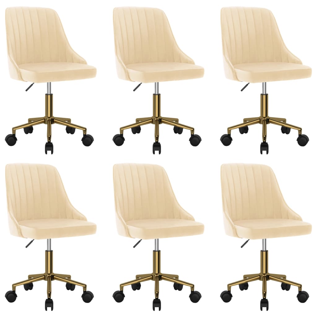 8720286784037_a_en_hd_1 Bild på vidaXL Snurrbara matstolar 6 st gräddvit sammet