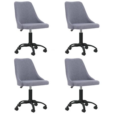 Bild på vidaXL Snurrbara matstolar 4 st ljusgrå tyg