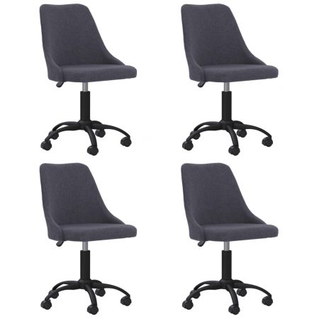 Bild på vidaXL Snurrbara matstolar 4 st mörkgrå tyg