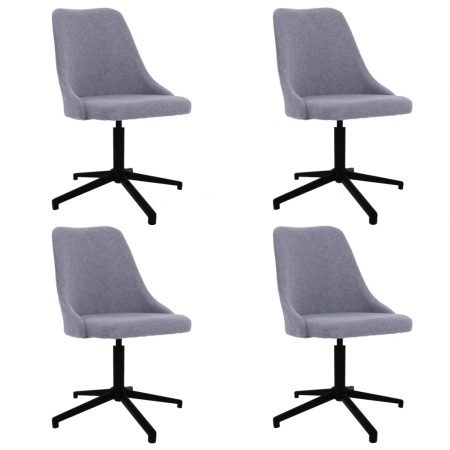 Bild på vidaXL Snurrbara matstolar 4 st ljusgrå tyg