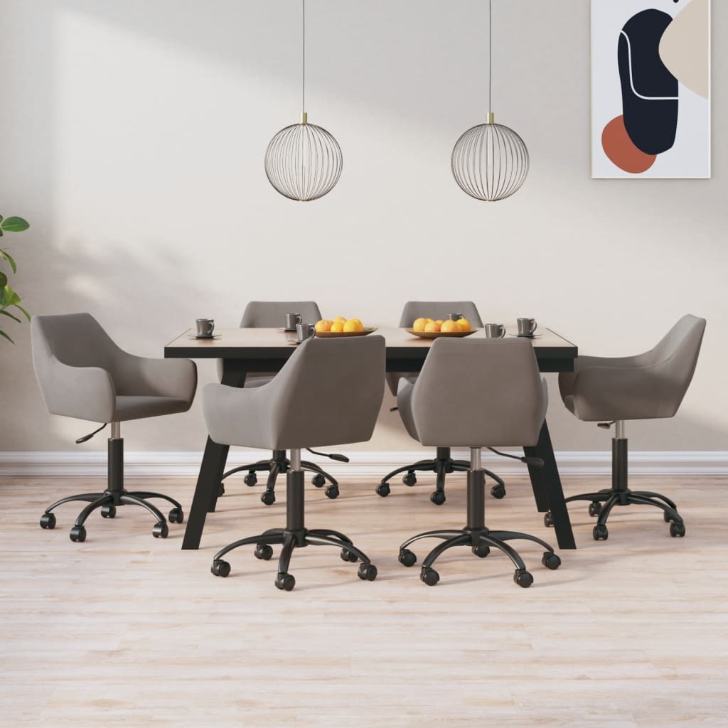 8720286786390_m_en_hd_1 Bild på vidaXL Snurrbara matstolar 6 st ljusgrå sammet