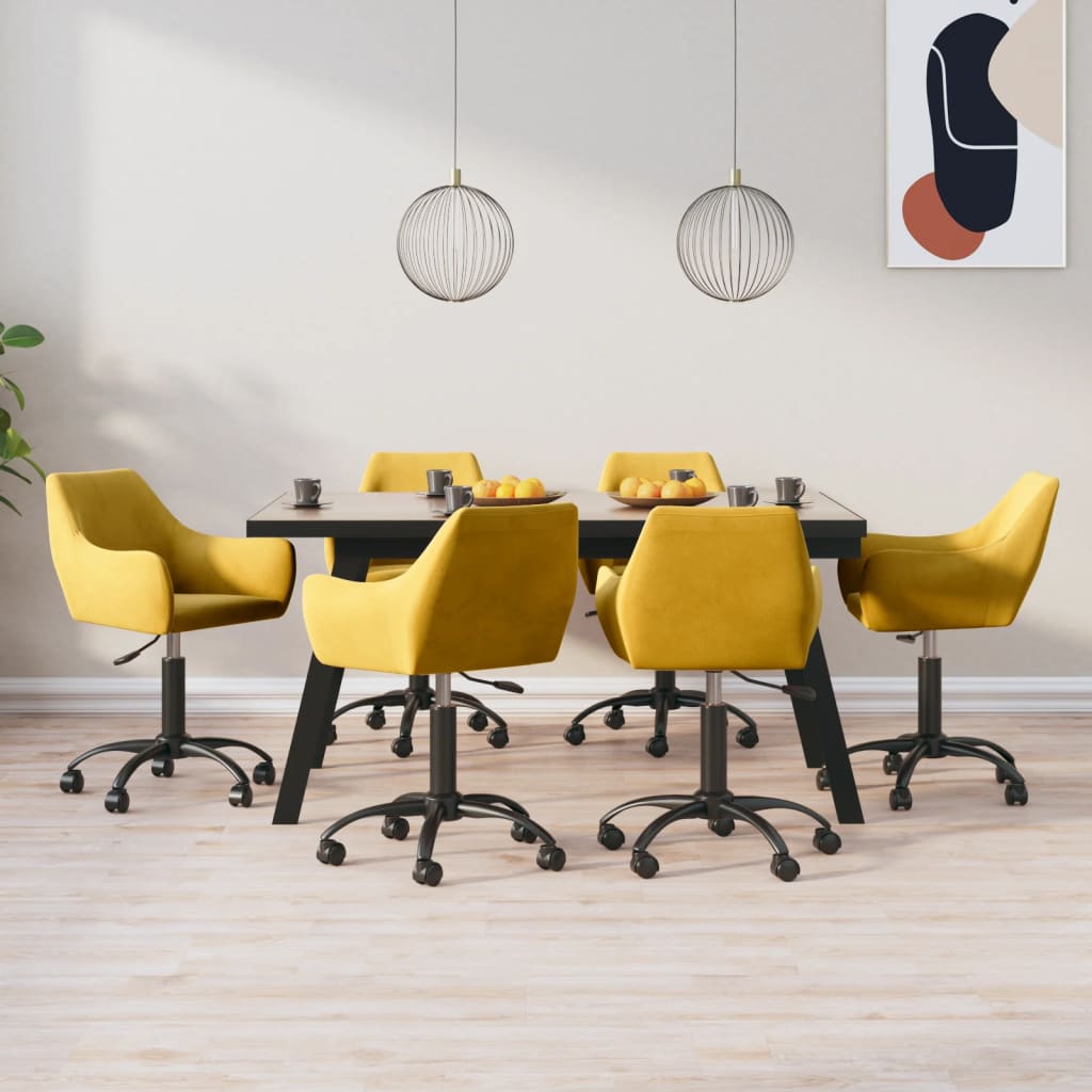 8720286786468_m_en_hd_1 Bild på vidaXL Snurrbara matstolar 6 st senapsgul sammet