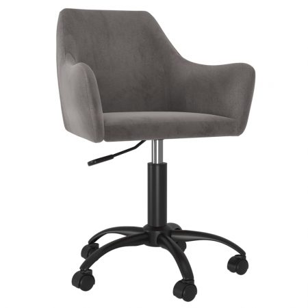Bild på vidaXL Snurrbar kontorsstol mörkgrå sammet