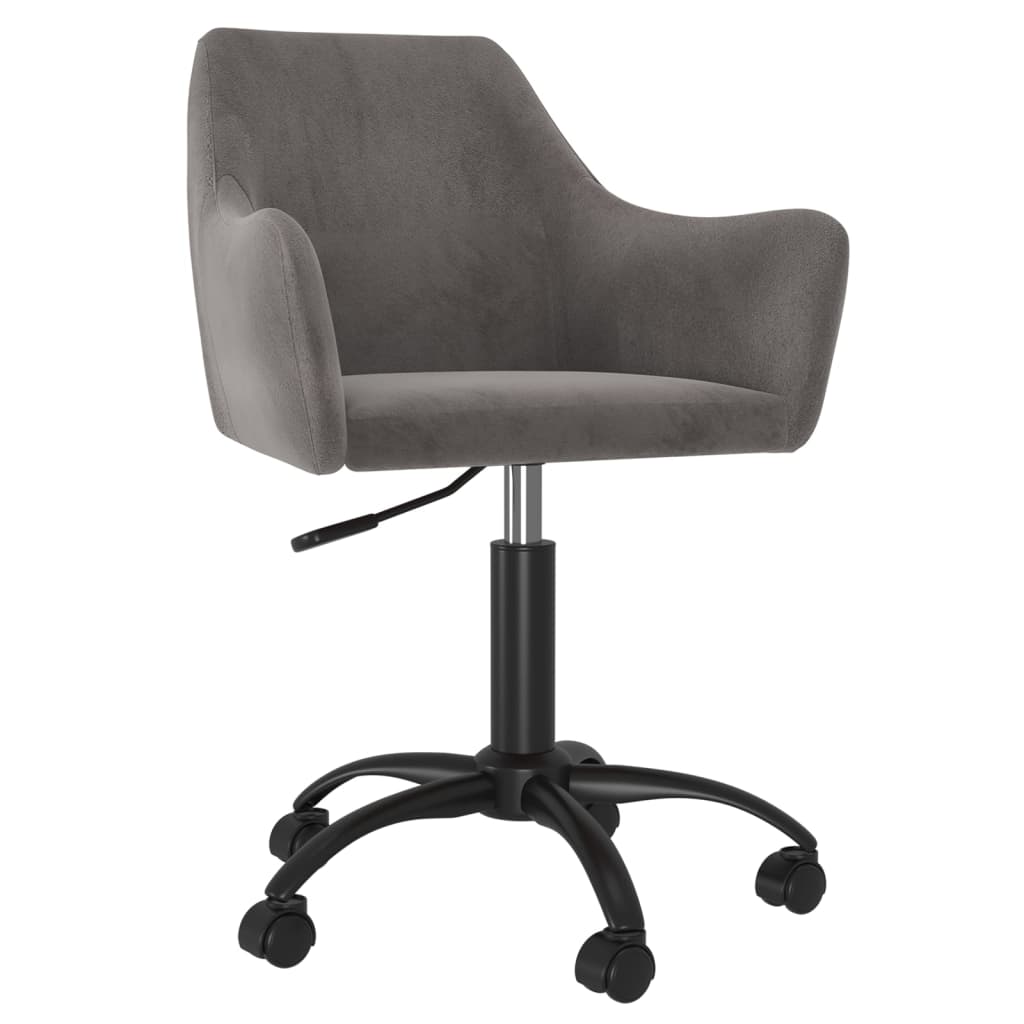 8720286786512_a_en_hd_1 Bild på vidaXL Snurrbar kontorsstol mörkgrå sammet