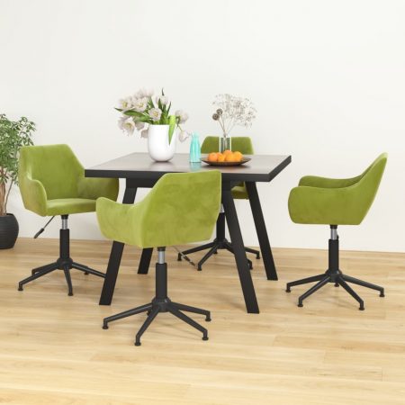 Bild på vidaXL Snurrbara matstolar 4 st ljusgrön sammet