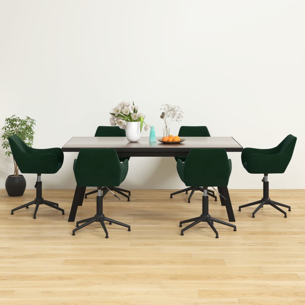 8720286786741_m_en_hd_1 Bild på vidaXL Snurrbara matstolar 6 st mörkgrön sammet