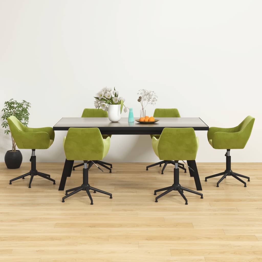 8720286786758_m_en_hd_1 Bild på vidaXL Snurrbara matstolar 6 st ljusgrön sammet