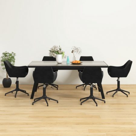 Bild på vidaXL Snurrbara matstolar 6 st svart sammet