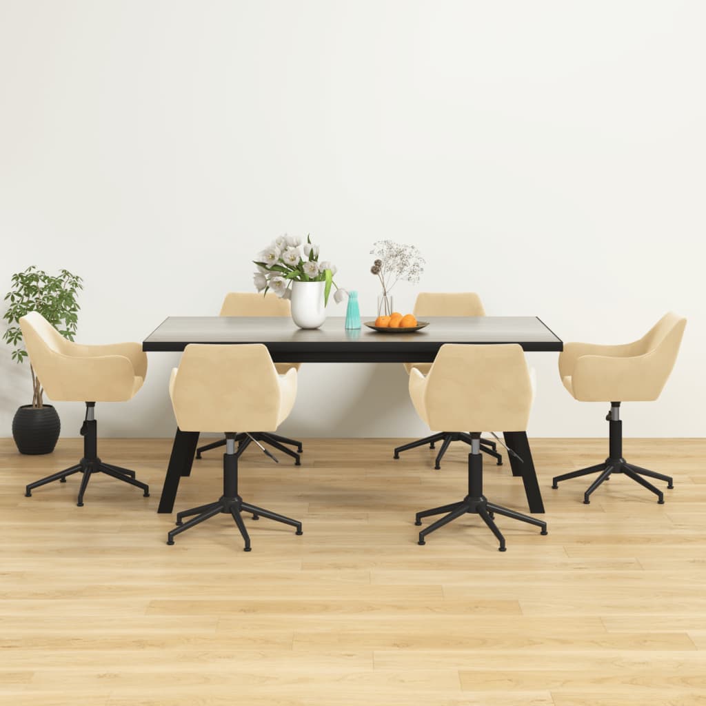 8720286786819_m_en_hd_1 Bild på vidaXL Snurrbara matstolar 6 st gräddvit sammet