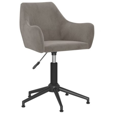 Bild på vidaXL Snurrbar kontorsstol ljusgrå sammet