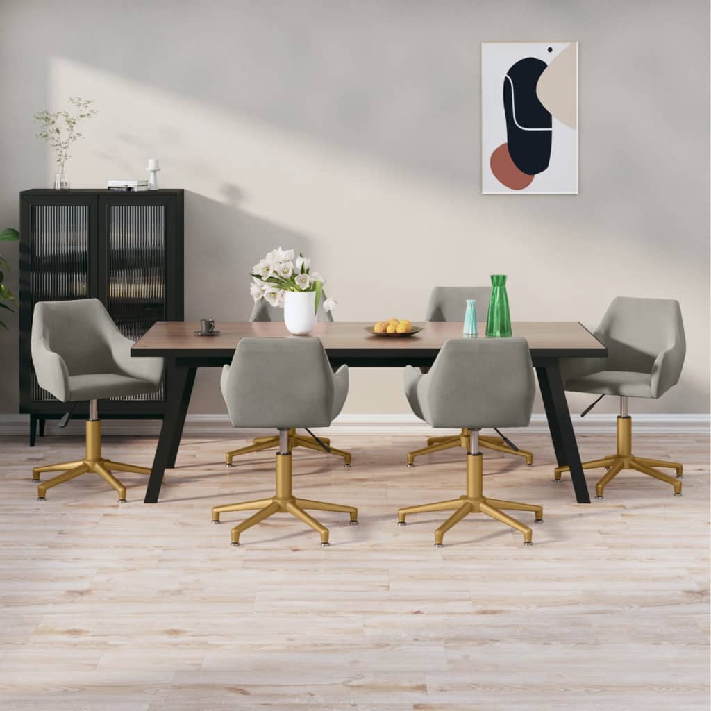 8720286787052_m_en_hd_1 Bild på vidaXL Snurrbara matstolar 6 st ljusgrå sammet