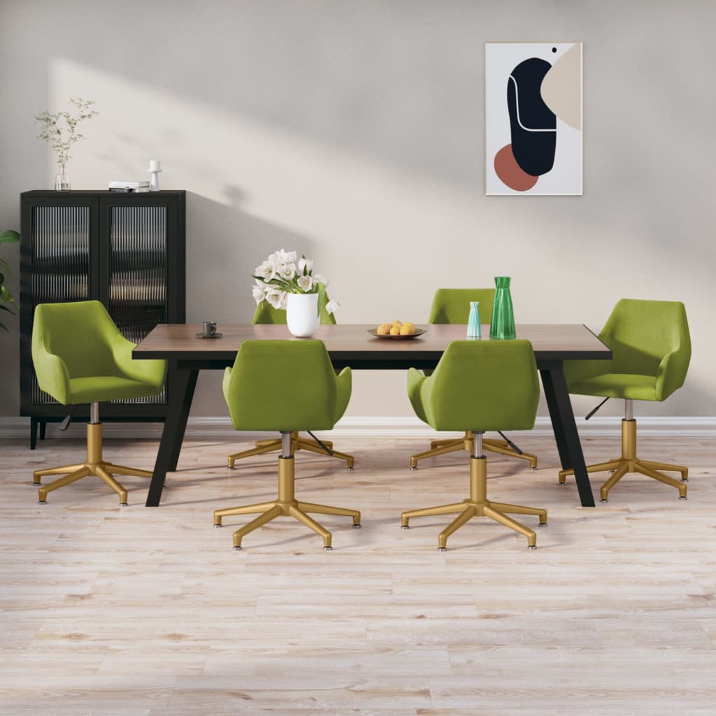 8720286787083_m_en_hd_1 Bild på vidaXL Snurrbara matstolar 6 st ljusgrön sammet