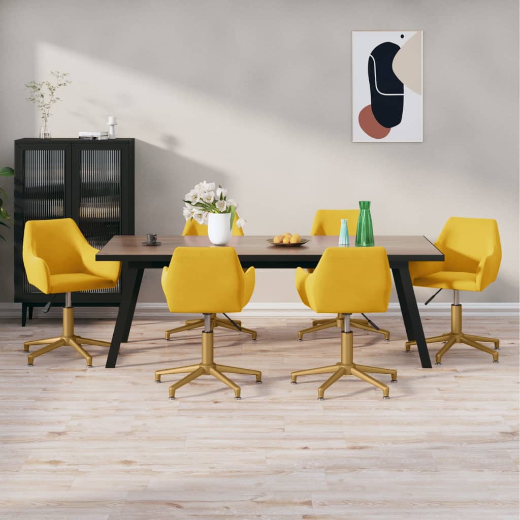 8720286787120_m_en_hd_1 Bild på vidaXL Snurrbara matstolar 6 st gul sammet